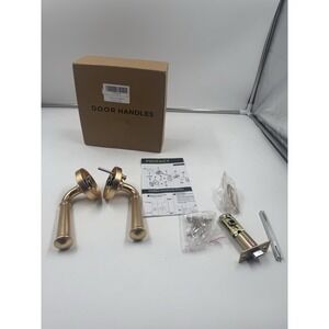 Brushed Gold Privacy Door Handle Interior Bedroom Bathroom Privacy Gold Door ...